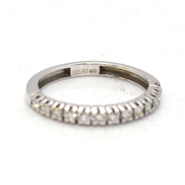 Halbmemoire Ring 585er Weißgold 1,14 ct Diamanten im Brillantschliff GR 60 (14229)