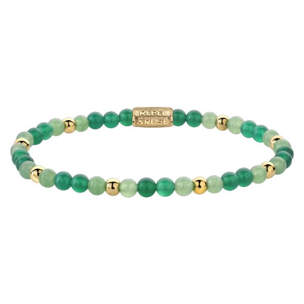 Rebel & Rose Armband "Green Morning Vibes" 4 mm RR-40122-G-S 16,5 cm NEU