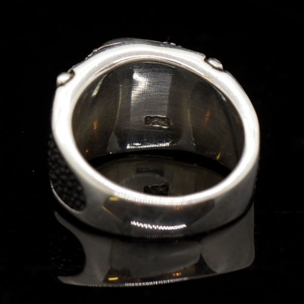 Ring "SKULL RAY" 925er Silber Rochenleder Onyx Totenkopf by JJJ LA GR 72 NEU