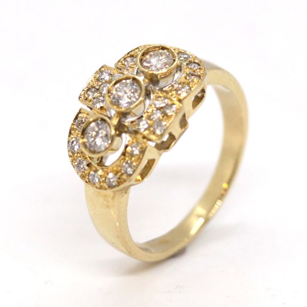 Diamant Ring 585er Gelbgold GR 56 ca. 0,78 Ct Diamanten im Brillantschliff (17825)