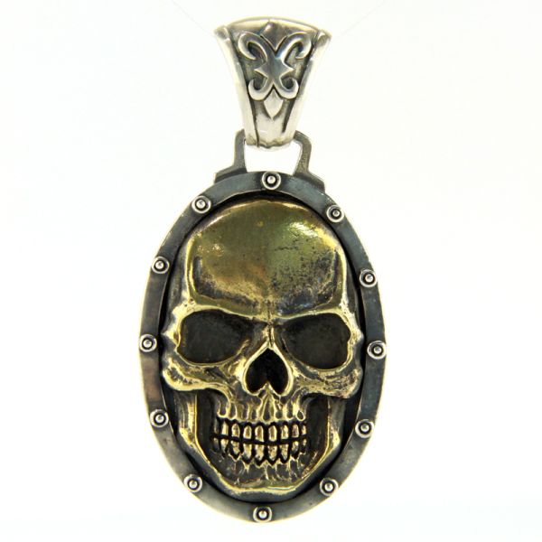 JJJ LA Anhänger "BIG SKULL GOLD" 925er Silber Bronze goldfarbend Herren NEU