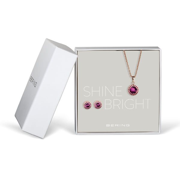 BERING Charm Set Arctic Symphony rosé gold glänzend 429-711-Purple NEU