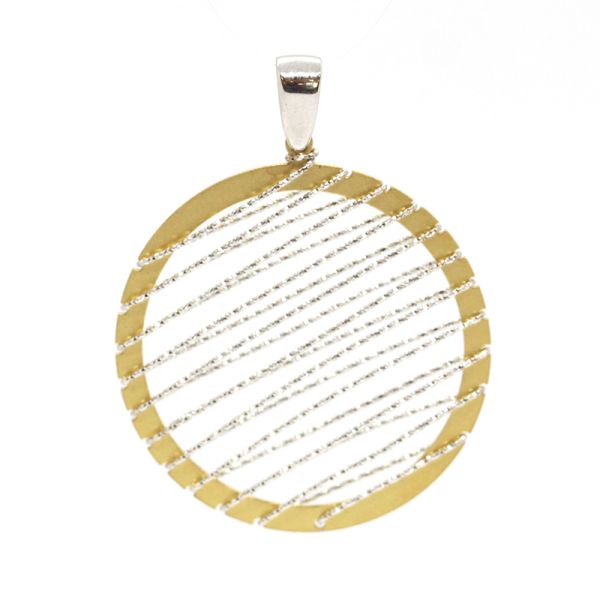 Anhänger "Kreis" 925er Silber vergoldet mit feinem Silberdraht BCL1233-G NEU