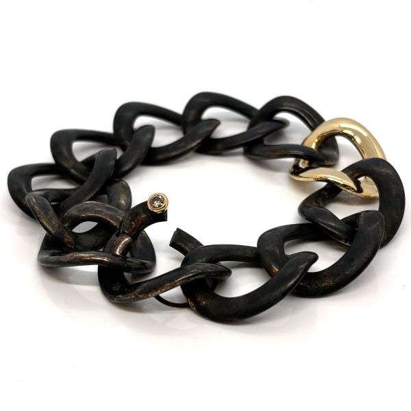 IsabelleFa Panzer Armband Bronze 750er Roségold mit 0,15 Ct Cognac Brillant