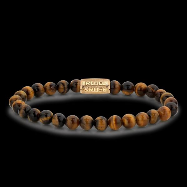 Rebel & Rose Armband "Tiger Lily Gold" 6 mm RR-60120-G-S 16,5 cm NEU
