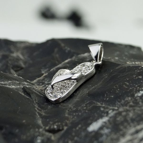 Anhänger "FLIP FLOP" 925er Silber rhodiniert Kubic Zirkonia BP04688