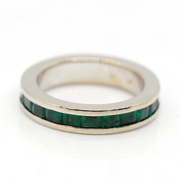 Memoire Ring 750er Weißgold Turmaline im Carreé ca. 3,3 Ct GR 52 (22056)