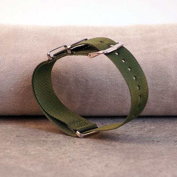 Uhrenarmband Durchzugsband Textil Nylon grün 20 mm