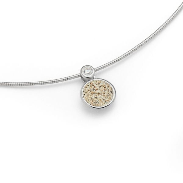 DUR Kette "Polarstern" 925er Silber rhodiniert Strandsand Länge 42 cm K2456 NEU