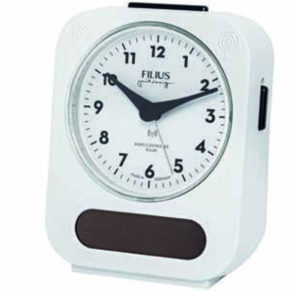 Filius Zeitdesign Solar Funkwecker Weiß Ref. 0543 NEU