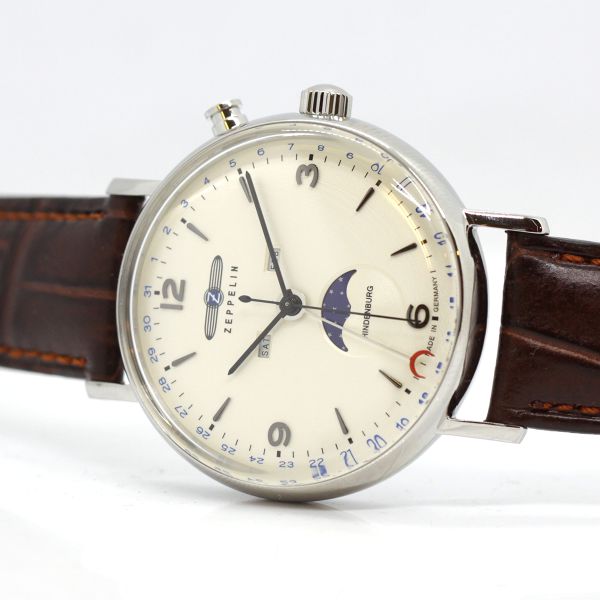 Zeppelin Herren Armbanduhr 8076-5 LZ 129 Hindenburg Mondphase Citizen-Miyota 6P80 NEU