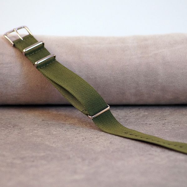 Uhrenarmband Durchzugsband Textil Nylon grün 20 mm