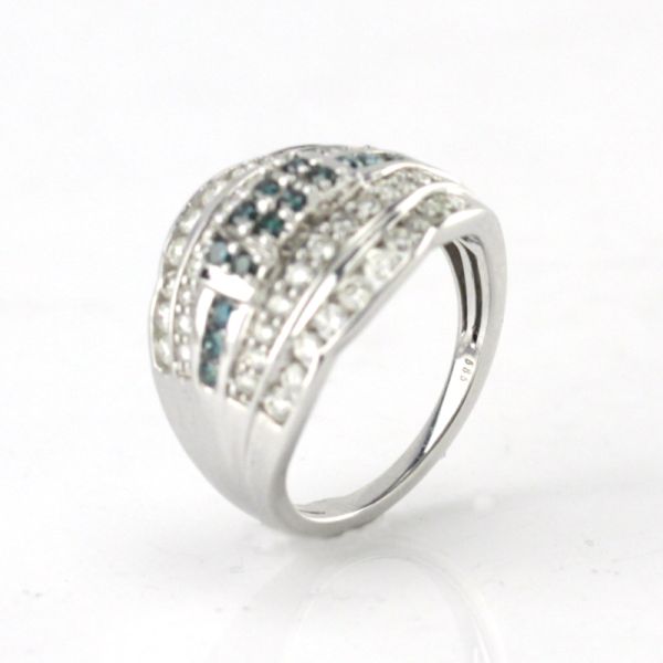 Cocktail Brillant Ring 585er Weißgold 0,86 Ct Diamanten im Brillantschliff GR 54 NEU (6679)