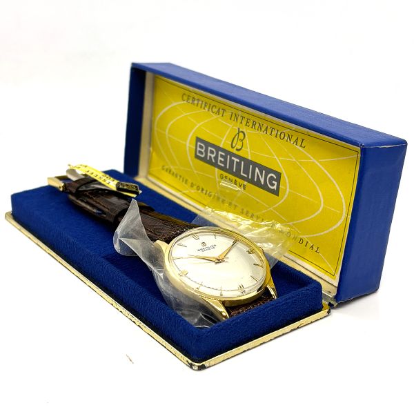 Breitling Vintage 1911 Handaufzug 750er Gelbgold Full Set aus 1969 (27597)