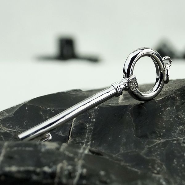 Anhänger "KEY" Schlüssel 925er Silber rhodiniert Kubic Zirkonia