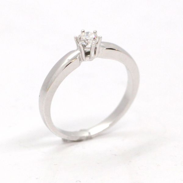 Brillant Ring 585er Weißgold 0,20 Ct Diamant im Brillantschliff GR 53 NEU