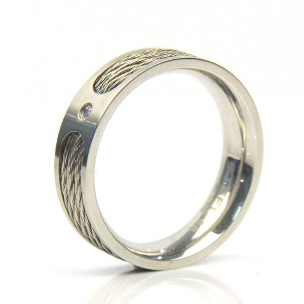 STEEL by Christ Herren Ring Edelstahl Silver Zirkonia GR 62 NEU