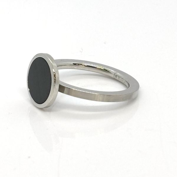 monomania Ring "ORBIS" Edelstahl silber schwarz GR. 56 NEU