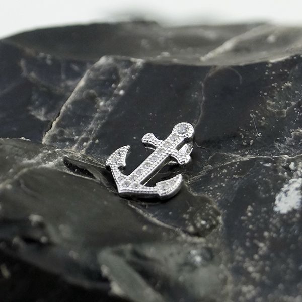 Anhänger "ANCHOR" Anker 925er Silber rhodiniertmit Kubic Zirkonia