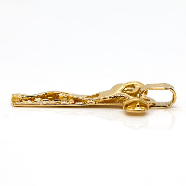 Modern gestalteter Kreuzanhänger mit Korpus aus 750er Gelbgold (21723)