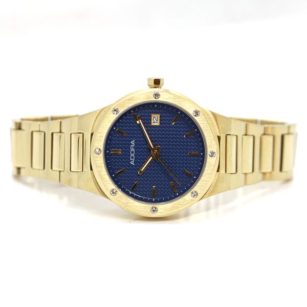 Adora Damen Armbanduhr Edelsthal IP Gold Ø 36 mm AT5422 NEU