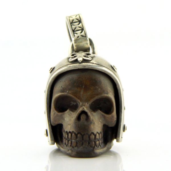 JJJ LA Anhänger Herren "BIKER SKULL BLACK" 925er Silber Bronze geschwärzt NEU