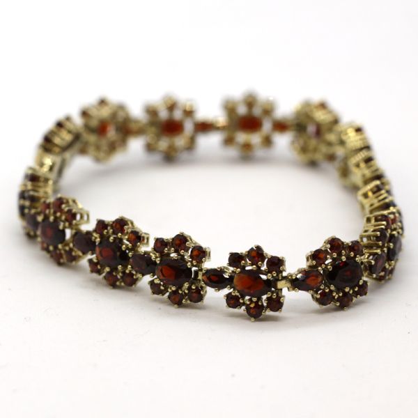 Armband Granat Gliederarmband 333er Gelbgold 190 mm (5297)