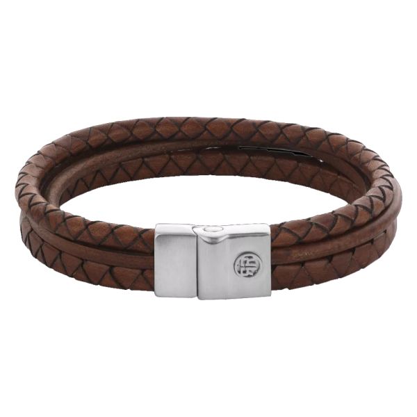 Rebel & Rose Armband "Full Metal Premium Combo 12mm Cognac 19 cm RR-M0056-S-L NEU