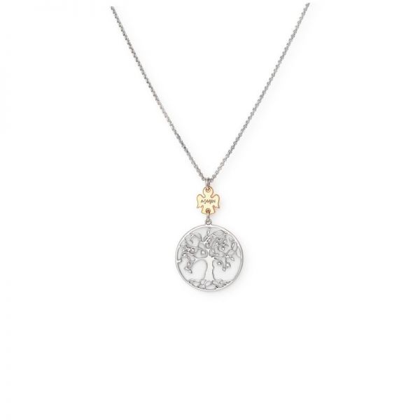 AMEN Halskette Collier "Lebensbaum / Engel" Damen 925er Silber Rosé rhodiniert CLALABR3