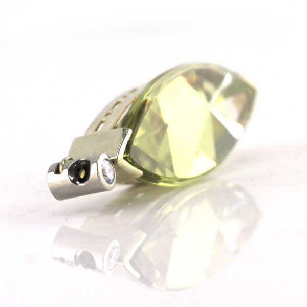 Citrin Diamant Anhänger 585er Gelbgold / Weißgold Goldschmiedearbeit (7377)