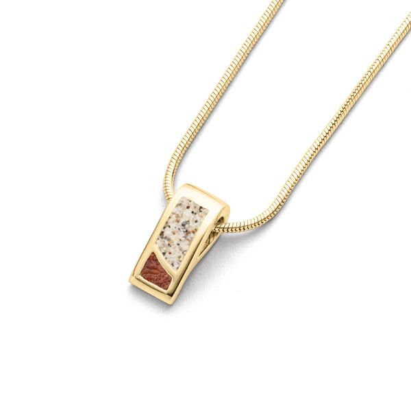 DUR Halskette "Duet " 925er Silber vergoldet Strandsand/Bernstein 45 cm K2935 NEU