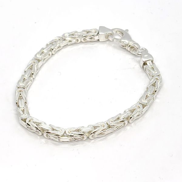 Königsketten Armband 925er Silber rhodiniert 21 cm 5,5 mm NEU