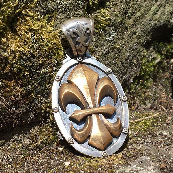 JJJ LA Anhänger "BIG LILY BRONCE" 925er Silber kombiniert mit Bronze