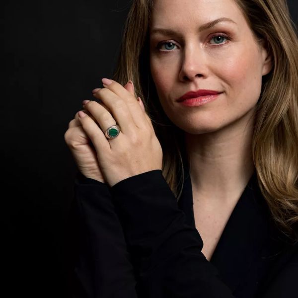 Rebel & Rose Silber Ring Siegel Malachite Rund GR 59 RR-RG013-S NEU