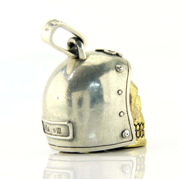 JJJ LA Anhänger Herren "BIKER SKULL GOLD" 925er Silber Bronze goldfarbend NEU