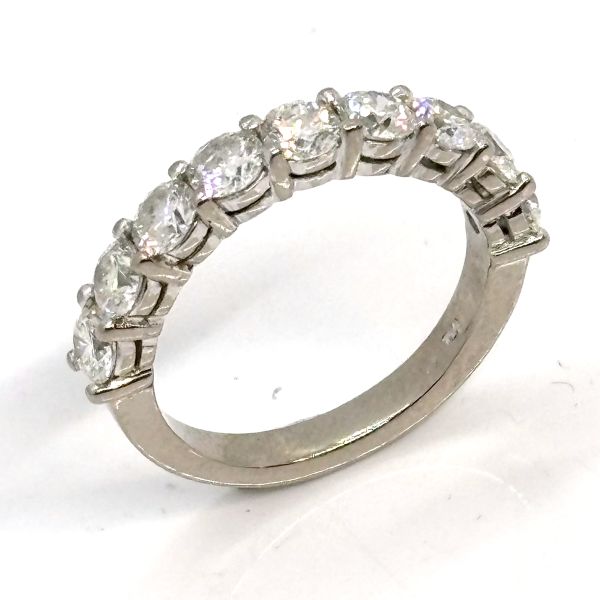 Halbmemoire Ring 750er Weißgold ca. 1,53ct Diamanten im Brillantschliff GR 52 (31569)