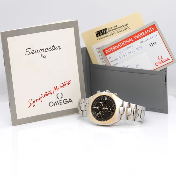 Omega Seamaster Polaris Chrono Edelstahl 18Kt Gold Quarz Ref. 25905000 (23111)