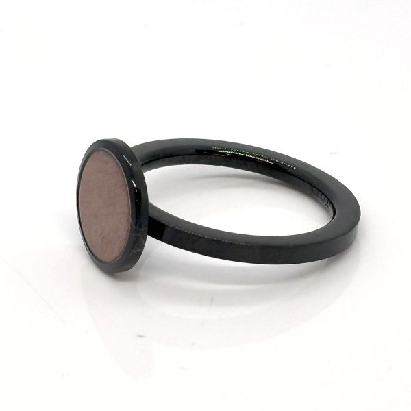monomania Ring "ORBIS" Edelstahl PVD schwarz braun GR. 58 NEU