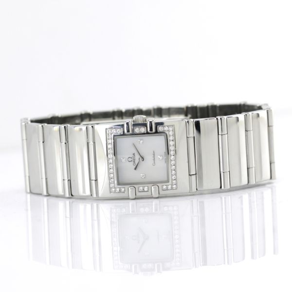 Omega Constellation Damen Armbanduhr Edelstahl Diamant Besatz Quarz Ref. 15287600 (7294)