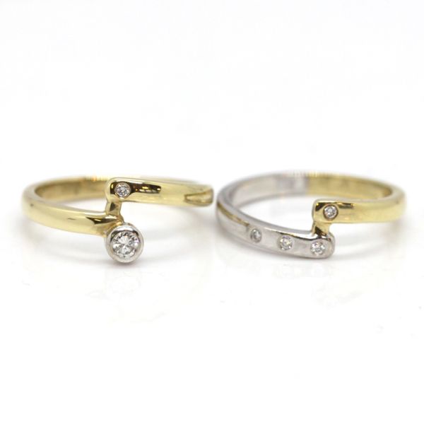 Brillantring Kombinationsring 2-teilig 585er Gelbgold 0,18 Ct Diamanten im Brillantschliff GR 54 (1