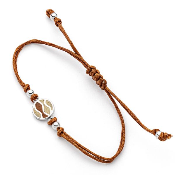 DUR Cotton Armband "Strandwellen" 925er Silber Strandsand/Bernsteinsand 17cm A1894 NEU