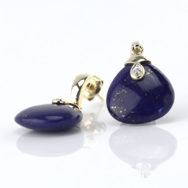 Ohrhänger Stecker Lapislazuli Brillant 585er Gelbgold (4855)