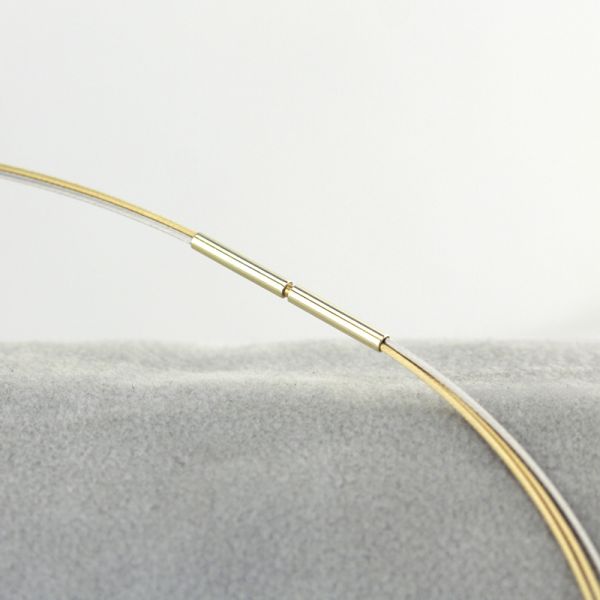 Halsreif 3 reihig Bi Color 750er Gold Länge 45 cm