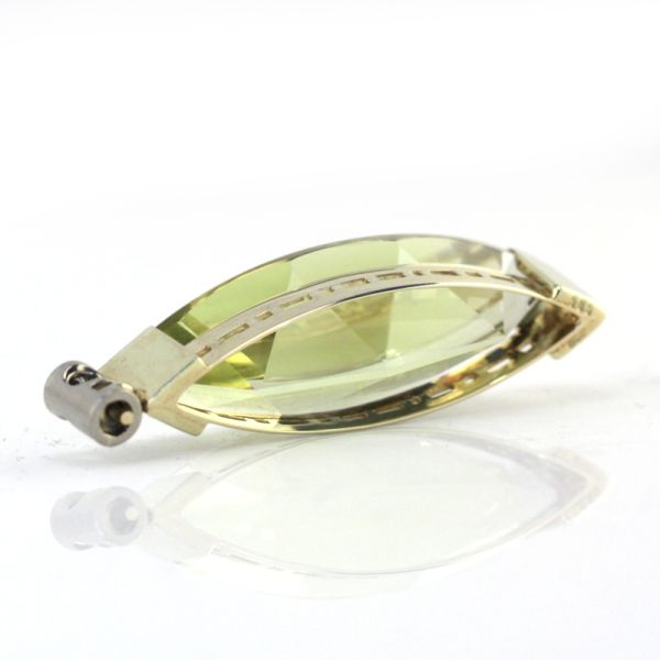 Citrin Diamant Anhänger 585er Gelbgold / Weißgold Goldschmiedearbeit (7377)