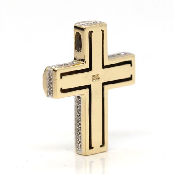 Diamant Kreuz Anhänger 585er Gelbgold ca. 0,38 ct (14013)
