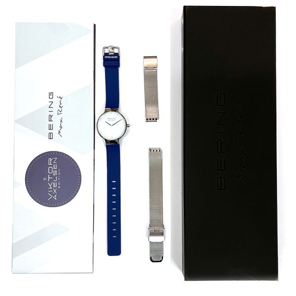 BERING Damen Armbanduhr Max René silber glänzend Milanaise Wechselband 15531-704 NEU