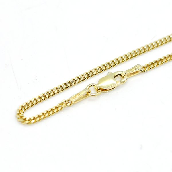 Halskette Flachpanzer Panzerkette 925er Sterling Silber vergoldet 50 cm / 1,7 mm Breit NEU