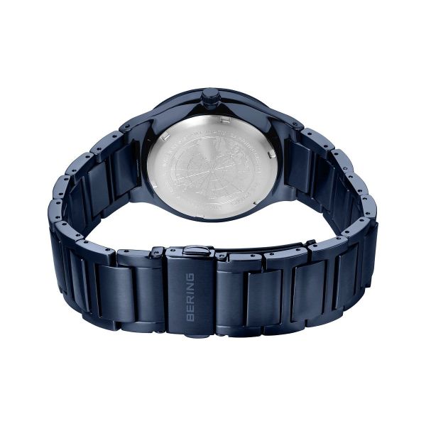BERING Herren Armbanduhr Solar Titanium blau gebürstet 15239-797 NEU