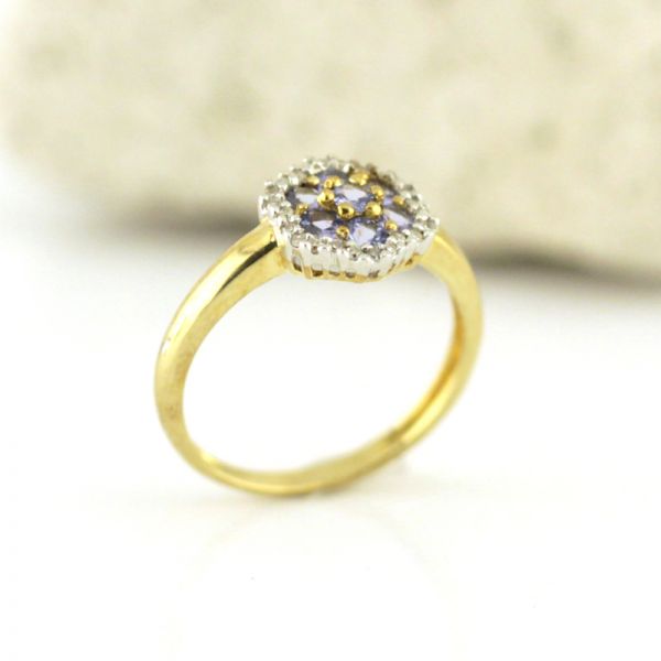 Amethyst Diamant Ring 375er Gelbgold / Weißgold GR57