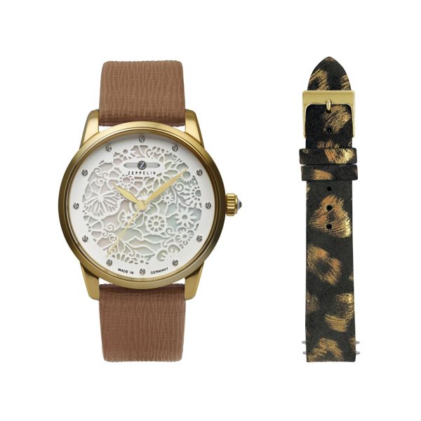 Zeppelin Damen Armbanduhr Princess Of The Sky Ref. 7345-1 Set NEU